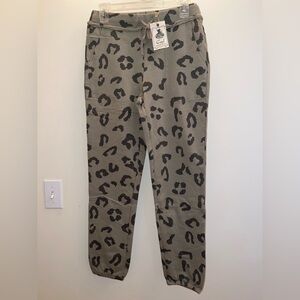 Easel Olive and Black Leopard Print Joggers